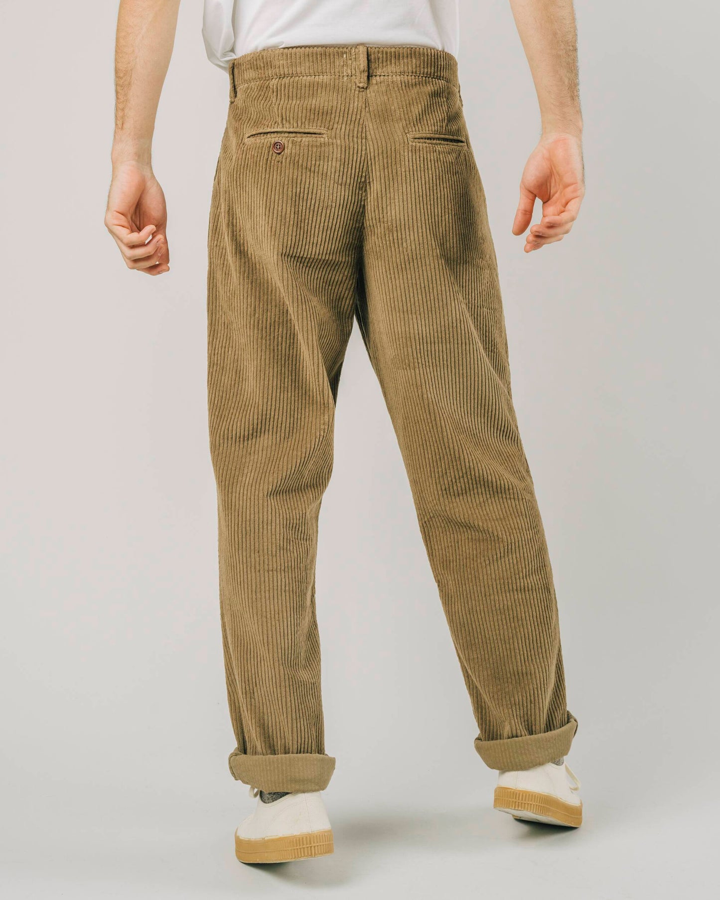 Chino oversize camel velours côtelé en coton bio - corduroy chino beige