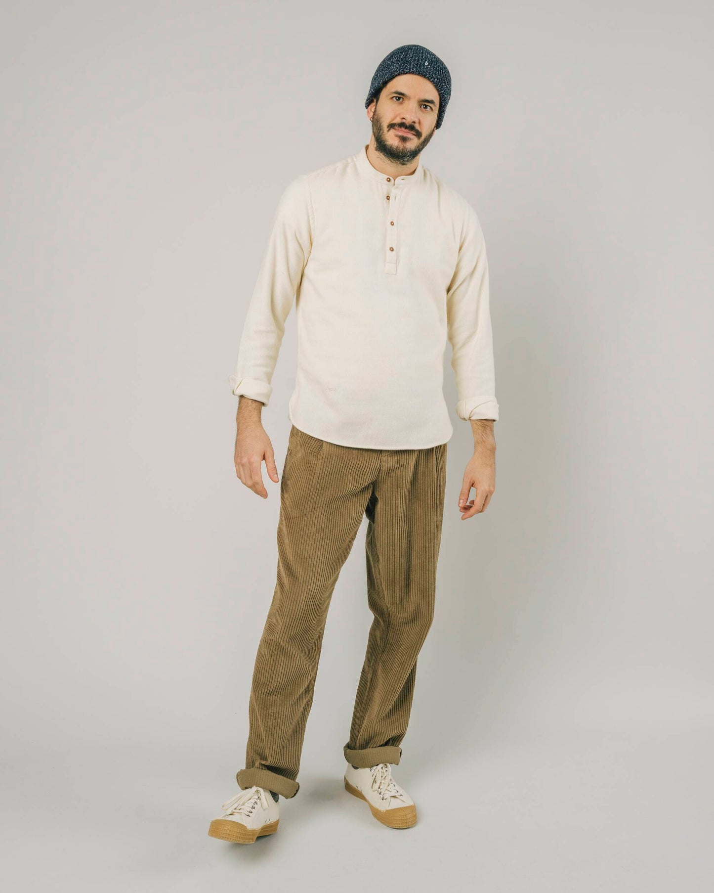 Chino oversize camel velours côtelé en coton bio - corduroy chino beige