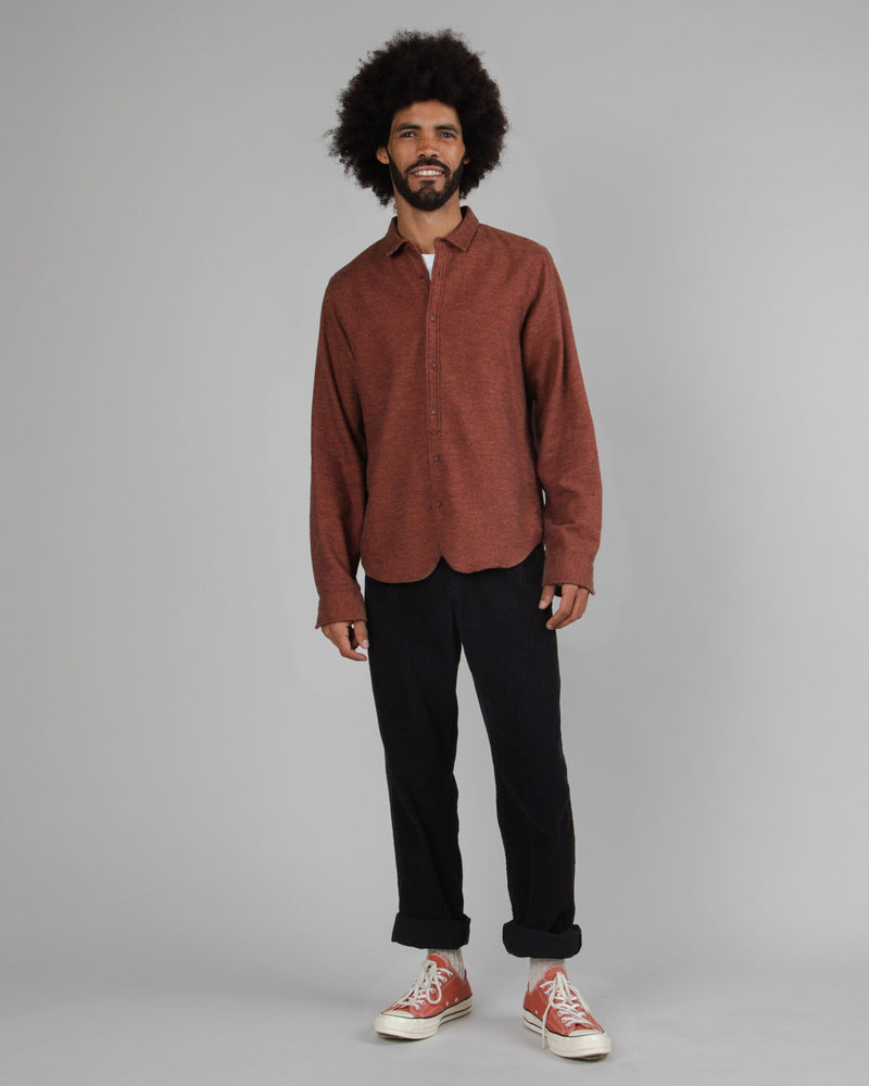 Pantalon ample en velours côtelé de coton bio | noir "corduroy pleated chino black"
