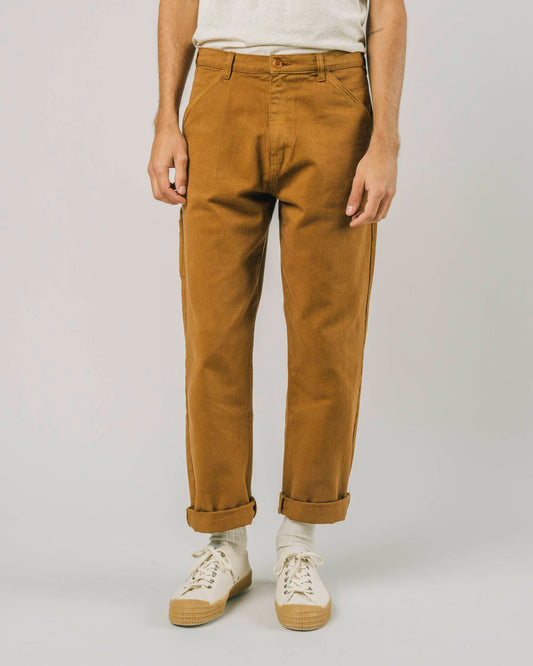 Pantalon cargo camel en coton bio - workwear pant mud brown