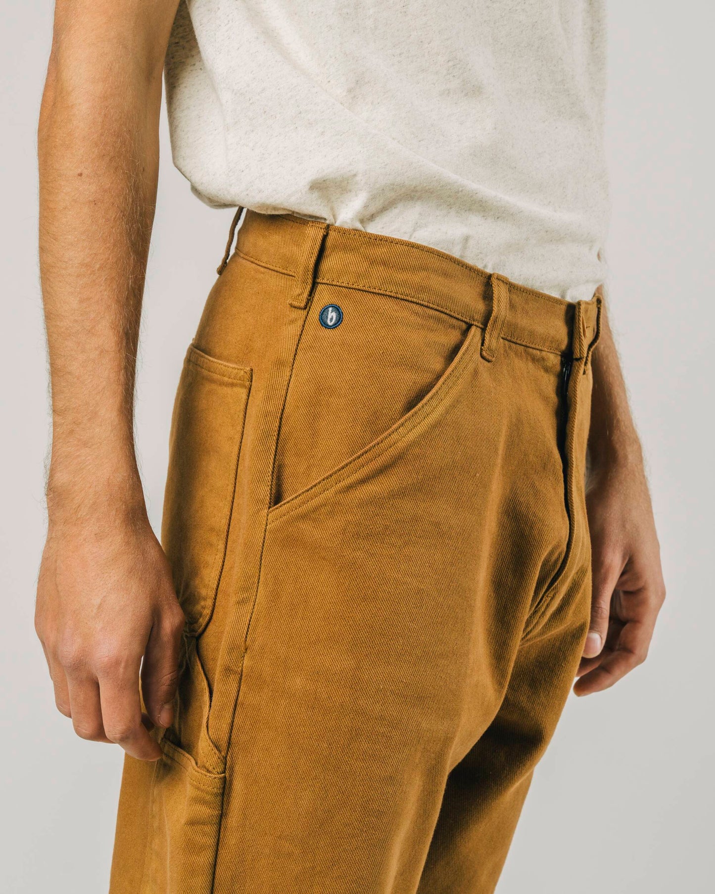 Pantalon cargo camel en coton bio - workwear pant mud brown
