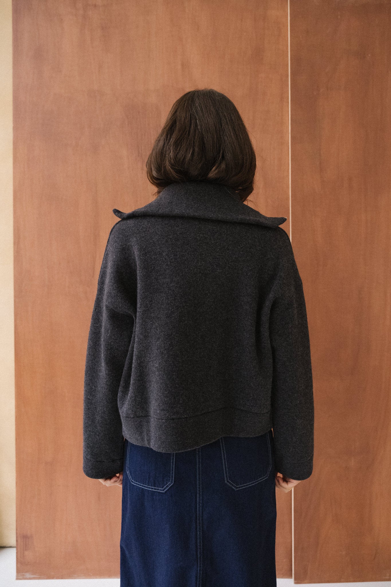 Veste en coton et laine bio | gris "joaniaas - steel melange"