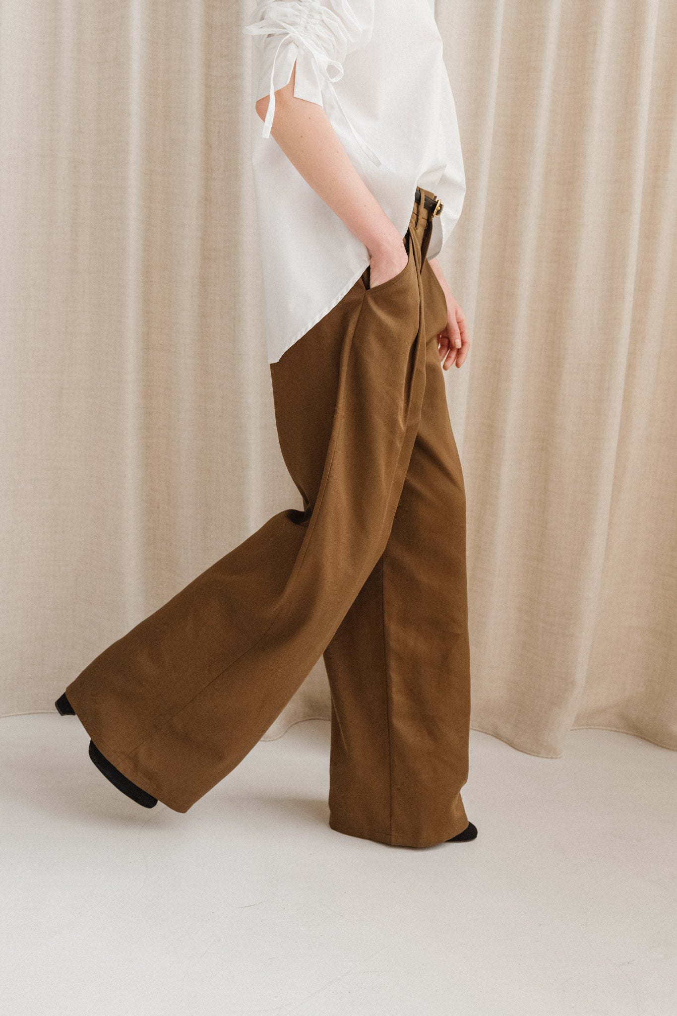 Pantalon ample en tencel | marron "oak molly pants - brown"