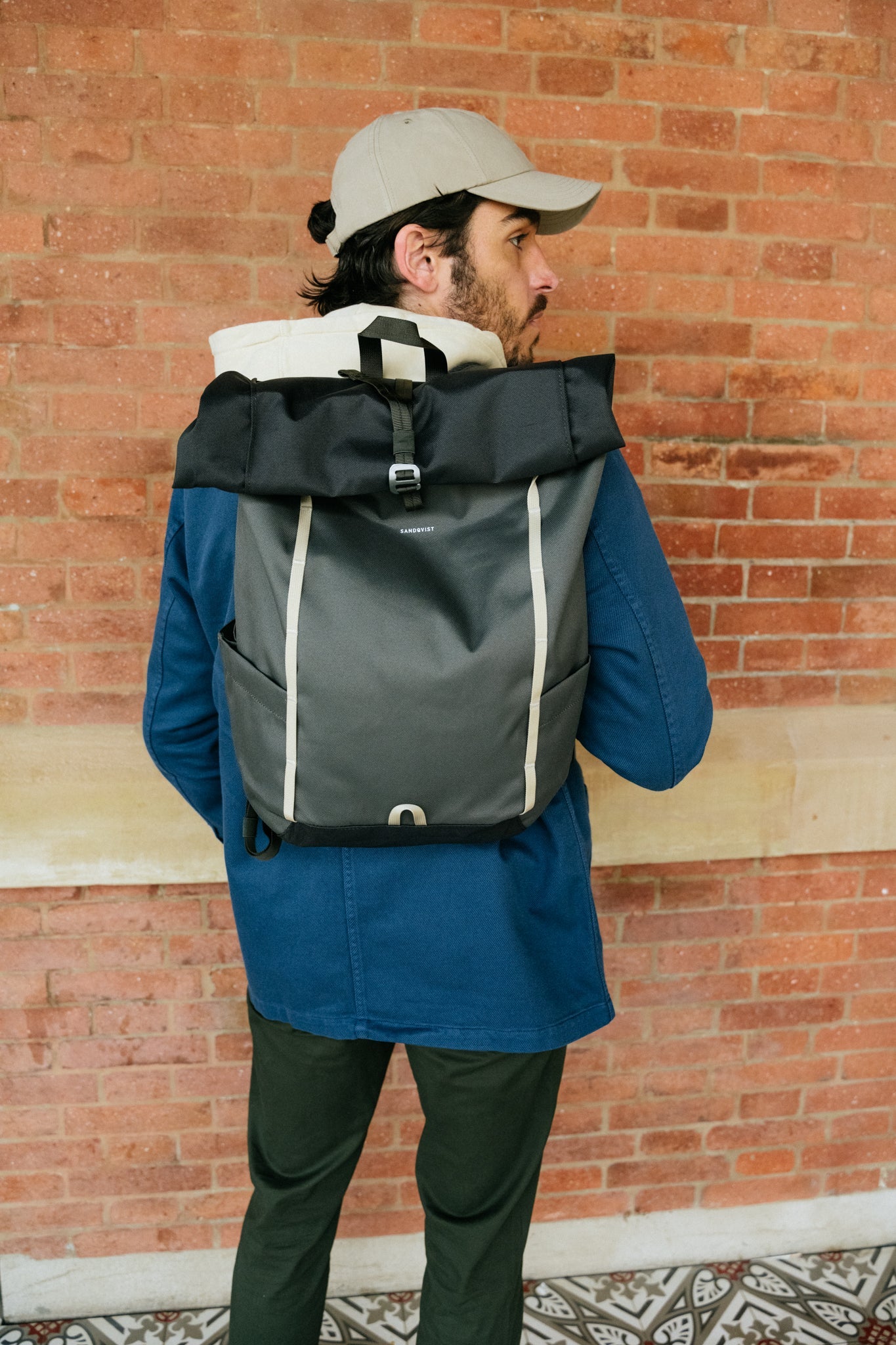 Sac à dos vegan rolltop vert en matière recyclée - arvid multi green