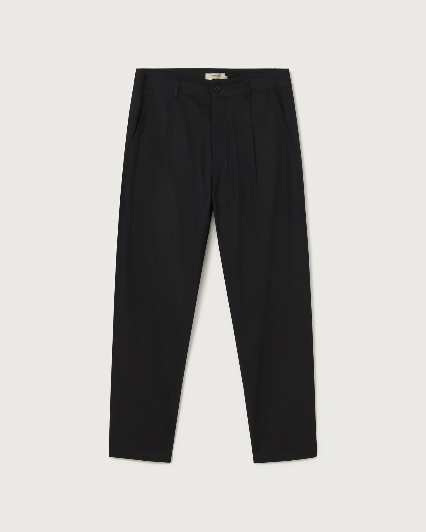 Pantalon droit à pinces en coton bio | Noir "light moero light pants black"