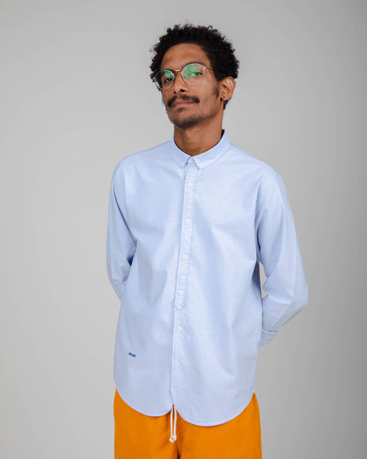 Chemise oxford bleue en coton bio - oxford regular blue