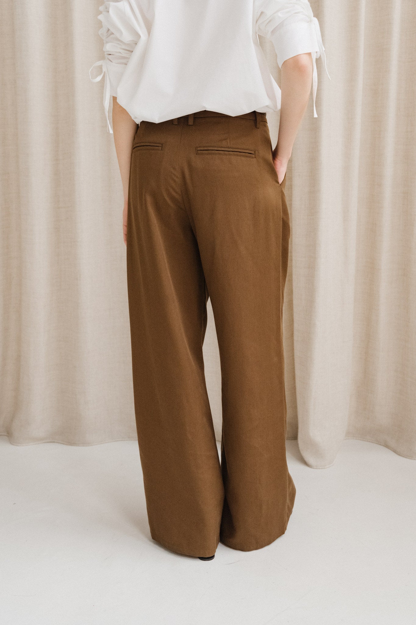 Pantalon ample en tencel | marron "oak molly pants - brown"