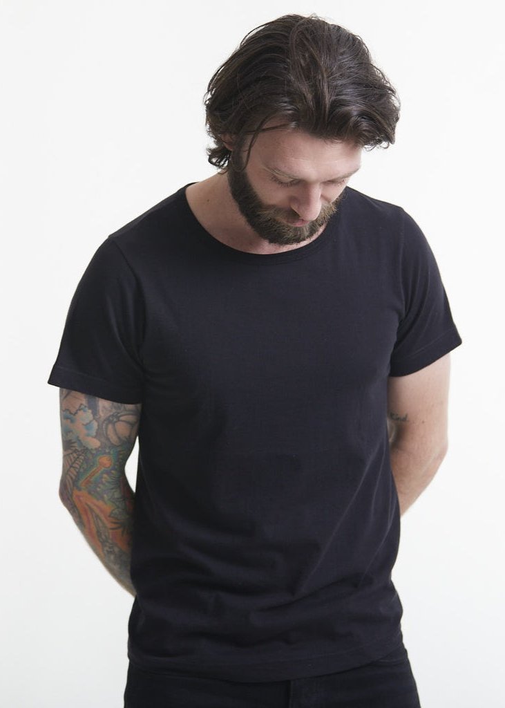 T-shirt uni en coton biologique | noir "men’s loopwheeled t-shirt 99 deep black""
