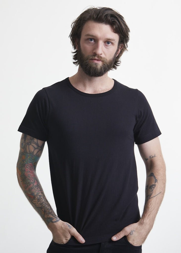 T-shirt uni en coton biologique | noir "men’s loopwheeled t-shirt 99 deep black""