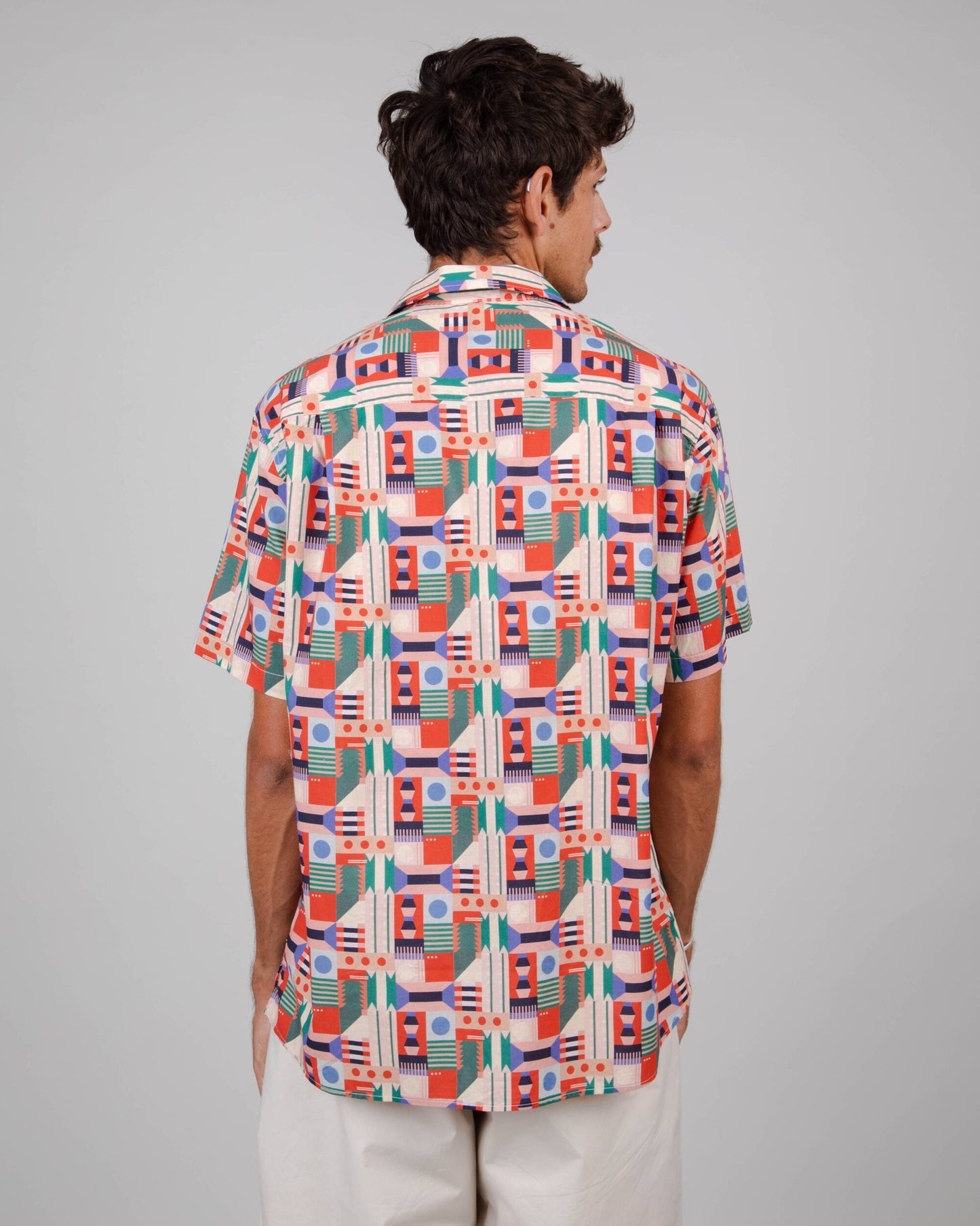 Chemisette à motifs en coton bio - artisan aloha shirt passion red