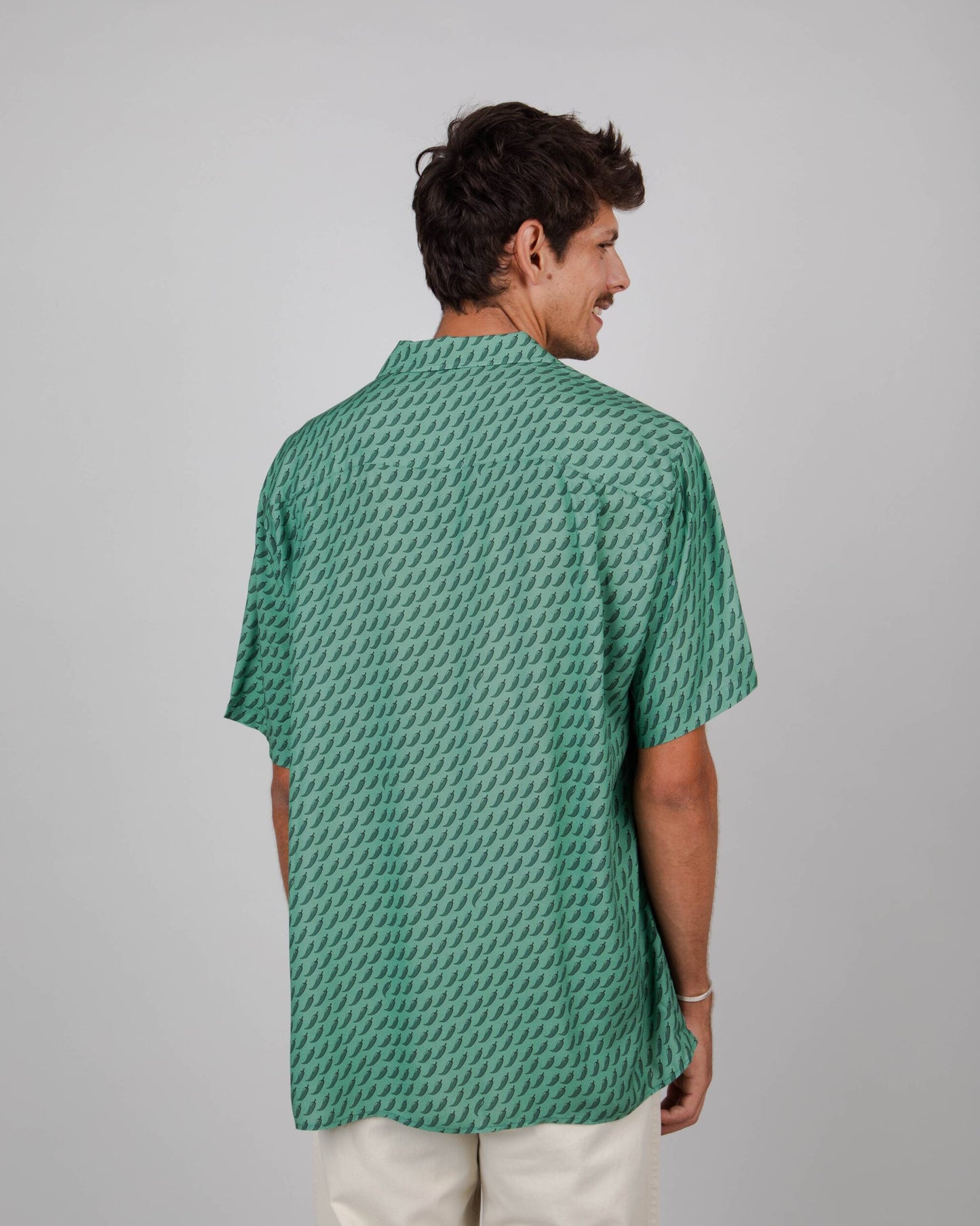 Chemisettette à motifs en ecovero | Vert "chilli aloha shirt green"