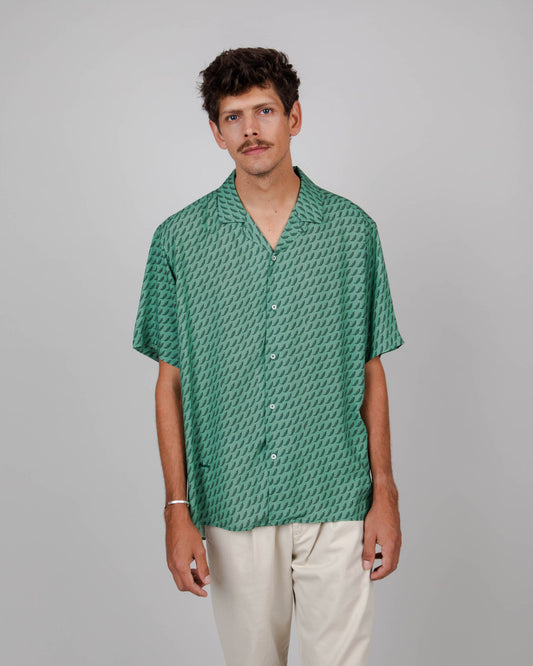 Chemisettette à motifs en ecovero | Vert "chilli aloha shirt green"