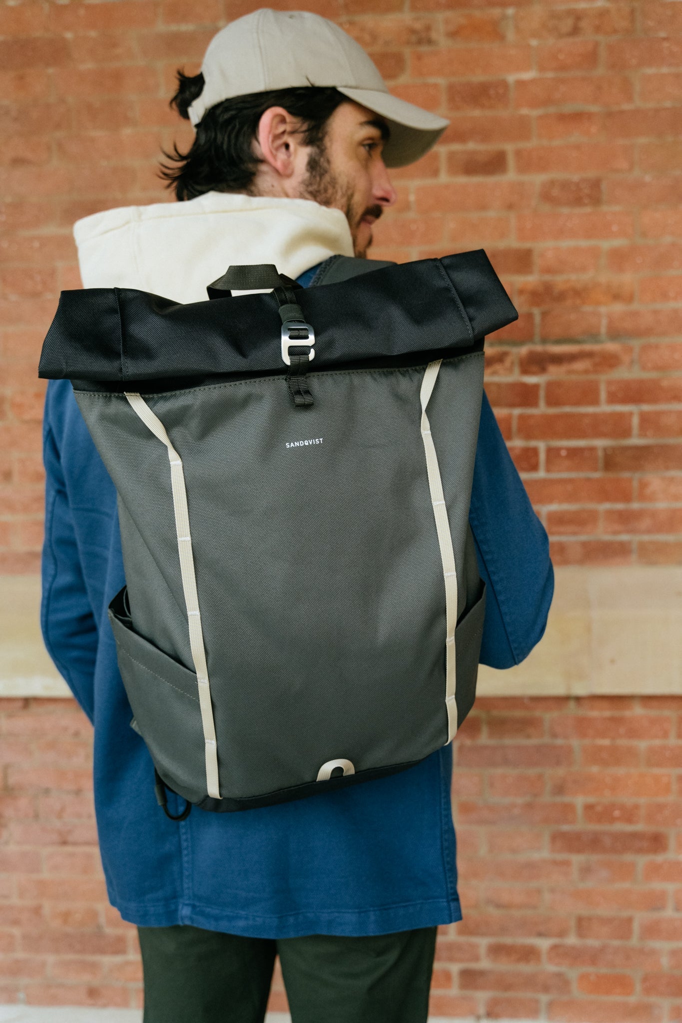 Sac à dos vegan rolltop vert en matière recyclée - arvid multi green