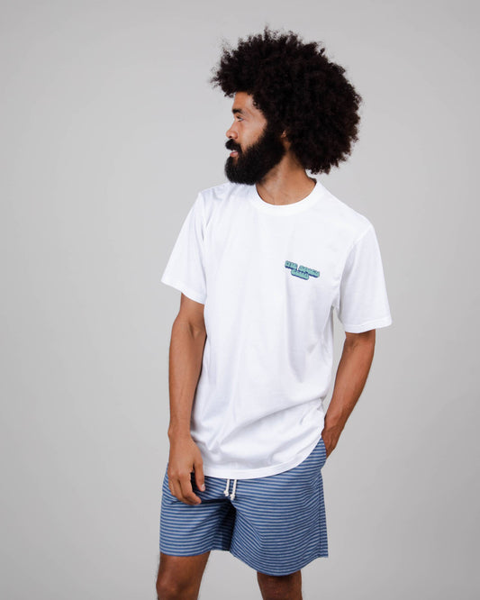 T-shirt blanc imprimé en coton bio - spicy club t-shirt white