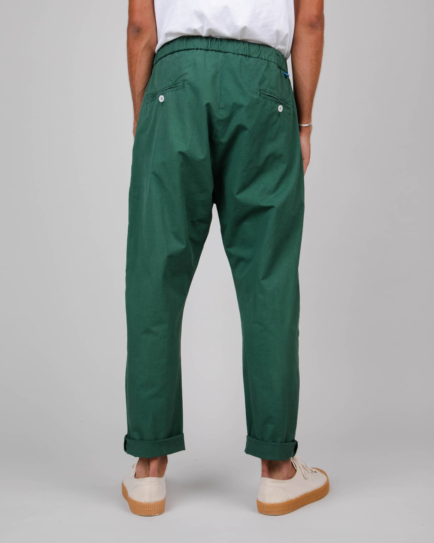 Pantalon ample vert en coton bio et lin - oversize pant morera