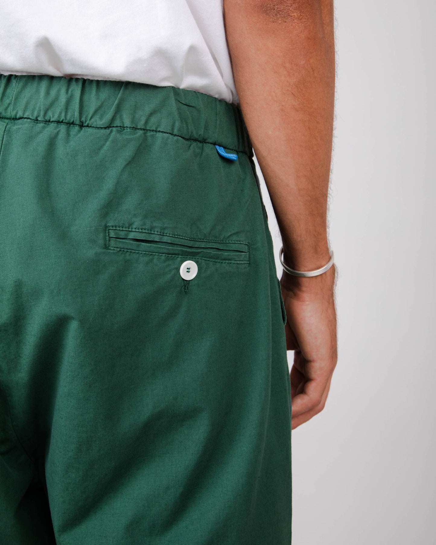 Pantalon ample vert en coton bio et lin - oversize pant morera