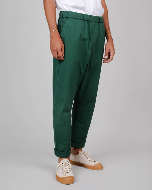 Pantalon ample vert en coton bio et lin - oversize pant morera