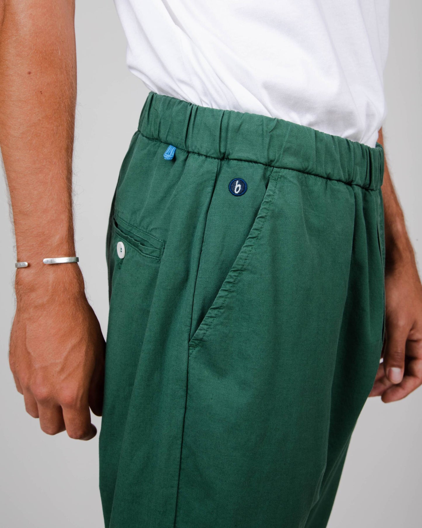 Pantalon ample vert en coton bio et lin - oversize pant morera