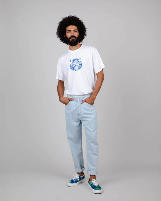 Jean bleu clair en coton bio - 5 pocket light denim