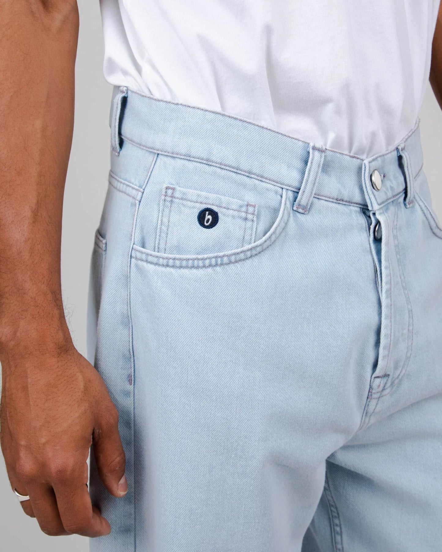 Jean bleu clair en coton bio - 5 pocket light denim