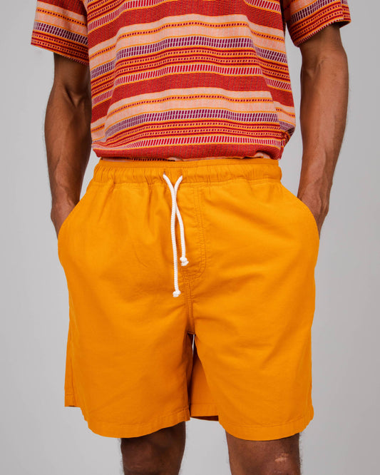 Short orange en coton bio - baby cord short orangine