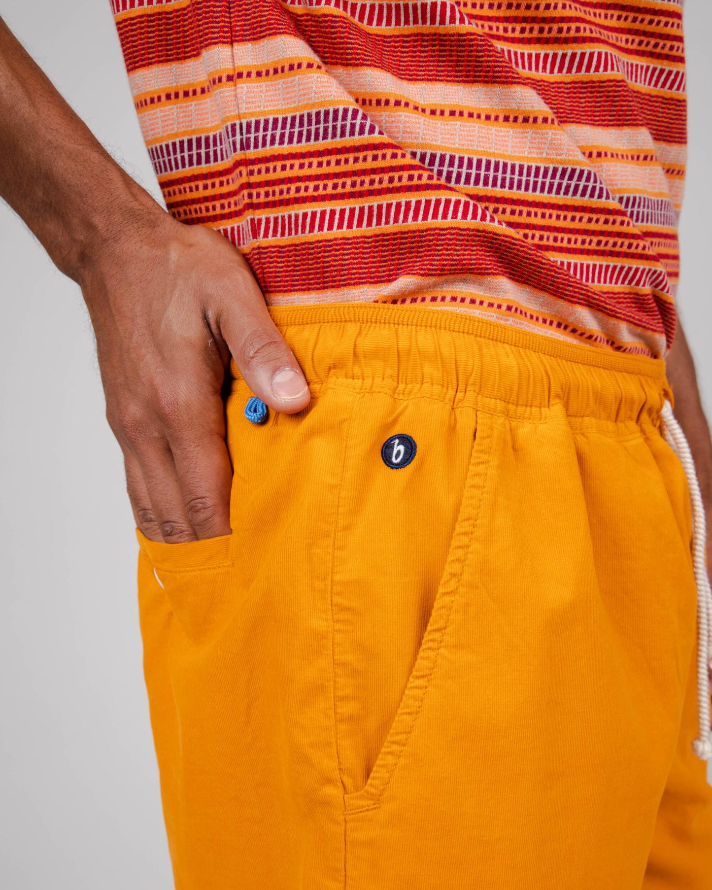 Short orange en coton bio - baby cord short orangine