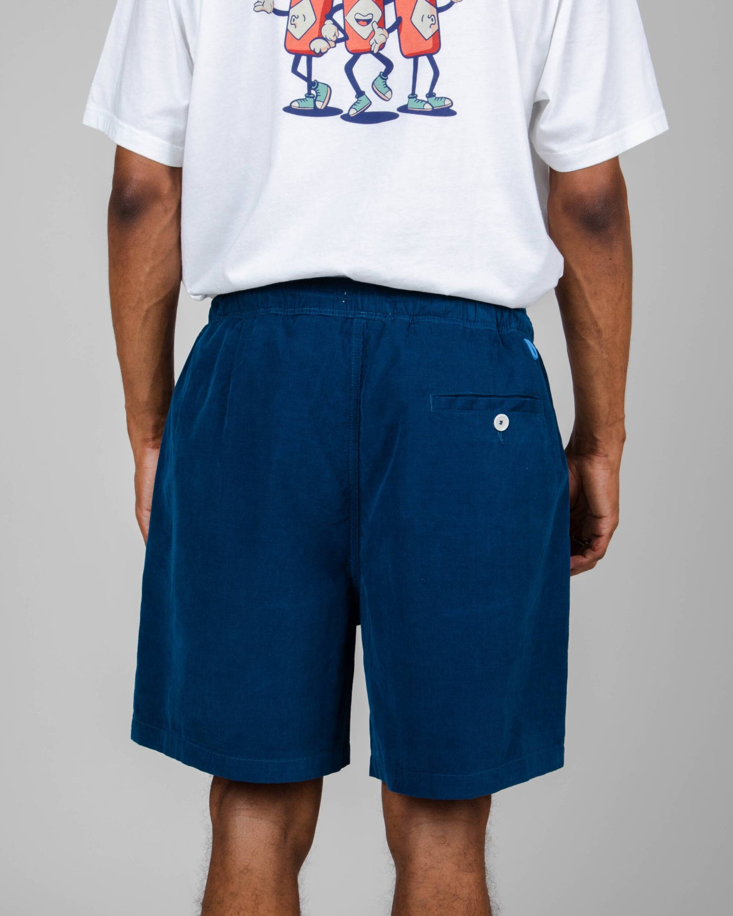 Short bleu roi en coton bio - baby cord short petrol blue