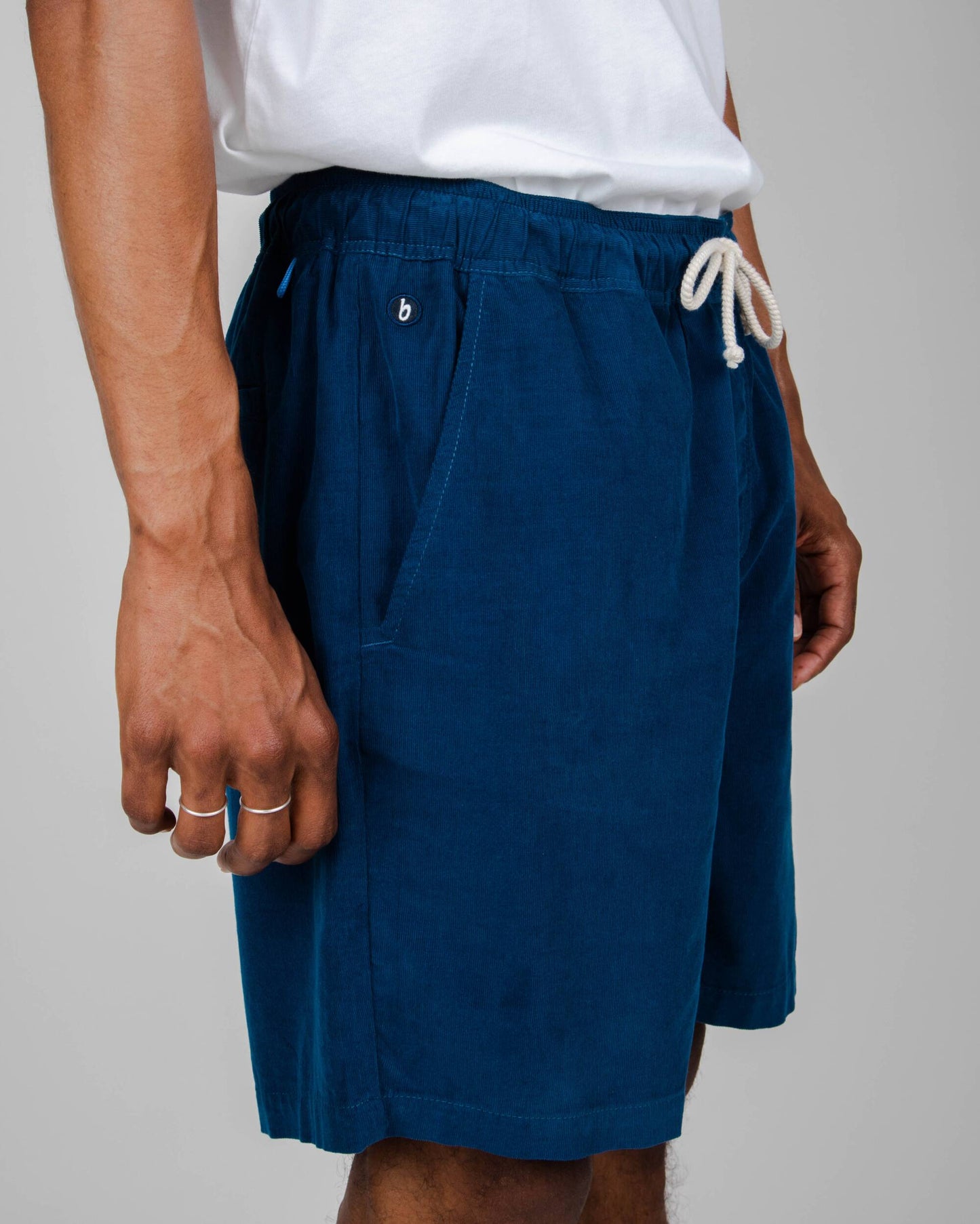 Short bleu roi en coton bio - baby cord short petrol blue