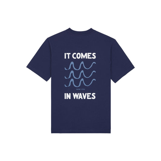 T-shirt imprimé en coton bio | marine "navy rolls tee"
