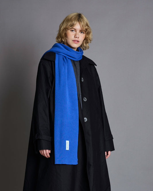 Écharpe en coton bio | Bleu "staten dark azure"