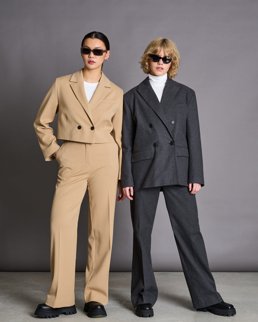 Pantalon ample en recyclé | beige "coralia - camel"