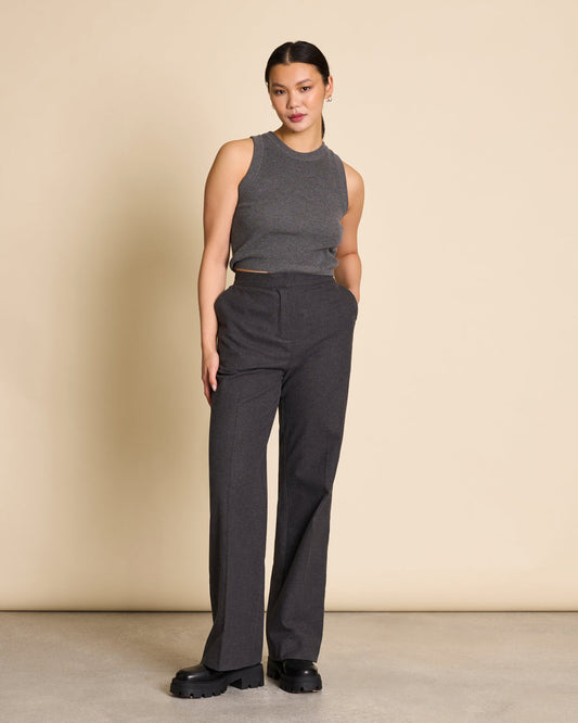 Pantalon ample en coton bio | Gris foncé "coralio dark grey"