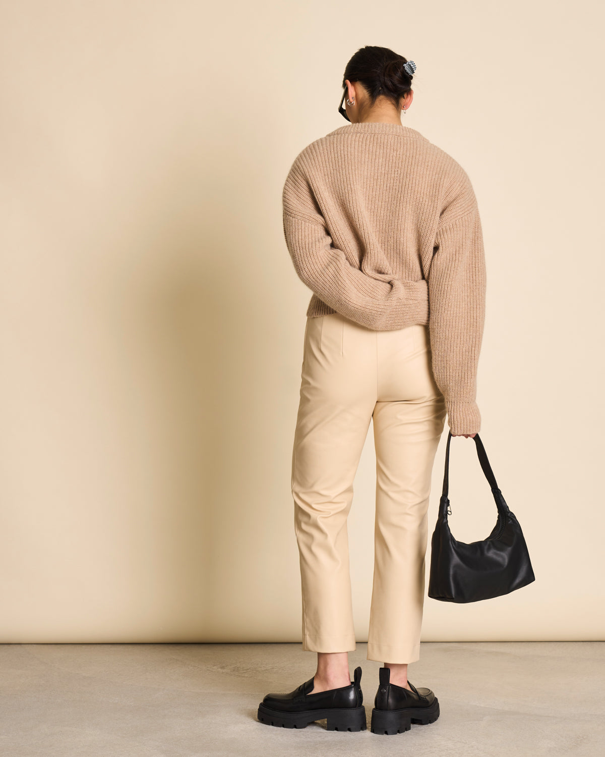Cardigan en mohair et laine recyclés | camel "beni - camel"