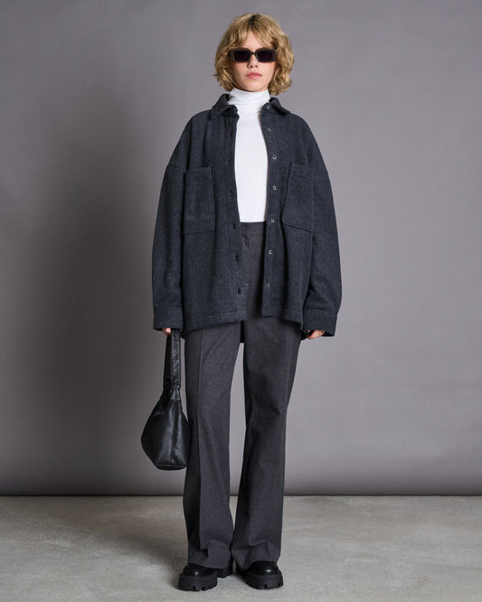 Veste oversize en coton bio | Gris "arno dark grey"