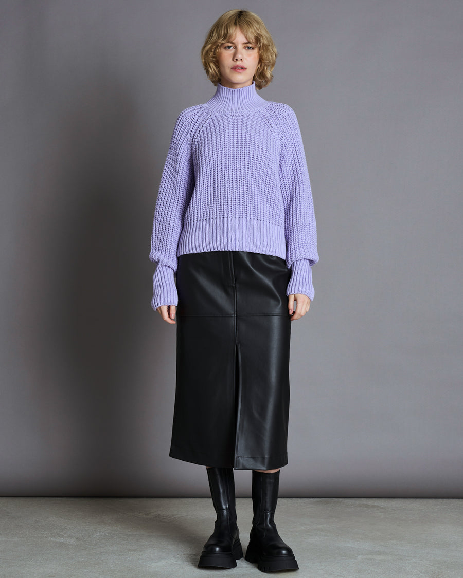 Pull maille oversize en coton bio | ola - lavender