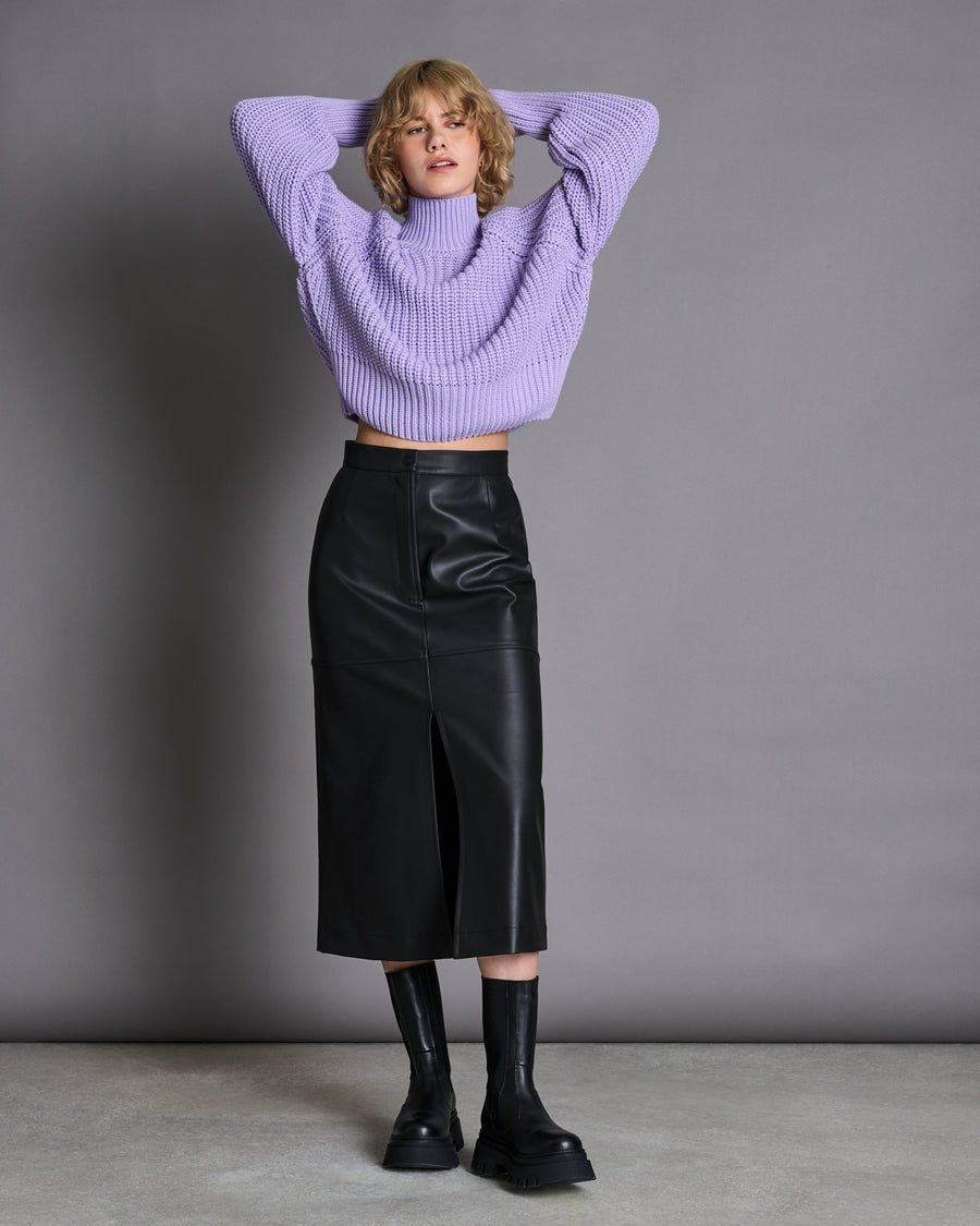 Pull maille oversize en coton bio | ola - lavender