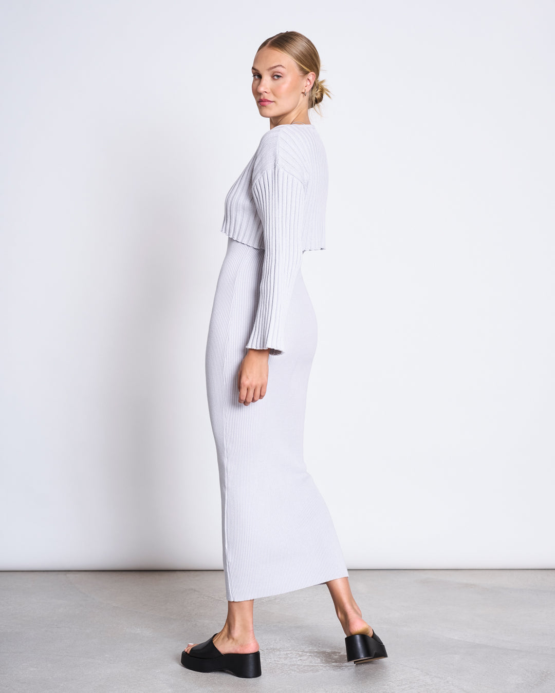 Pull court côtelé en coton bio | blanc "kames cloud"
