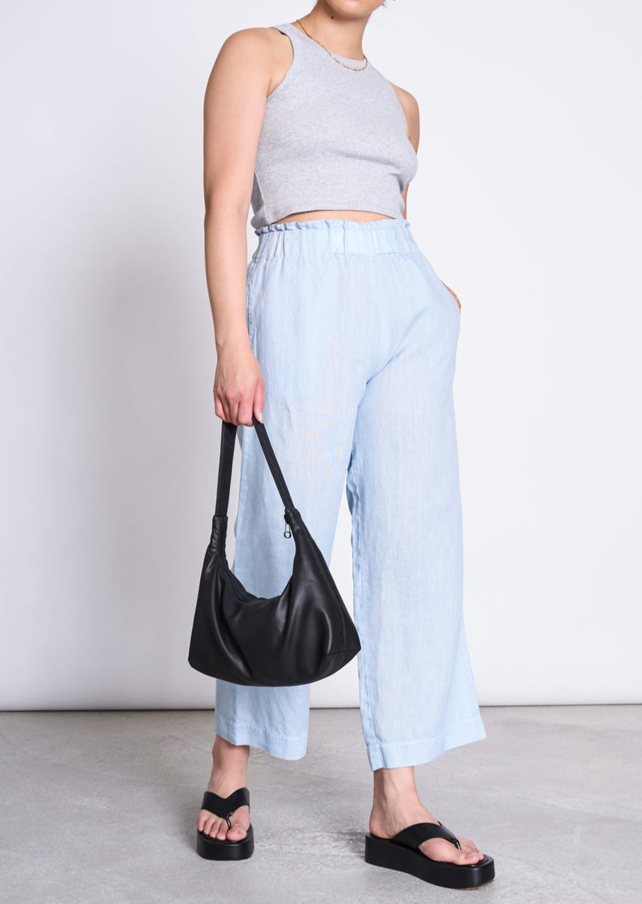 Pantalon ample en lin | bleu "beveren sky blue"