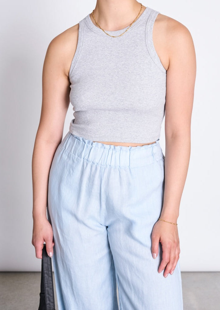 Pantalon ample en lin | bleu "beveren sky blue"