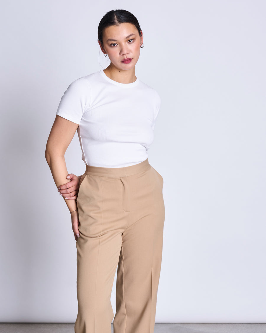Pantalon ample en recyclé | beige "coralia - camel"