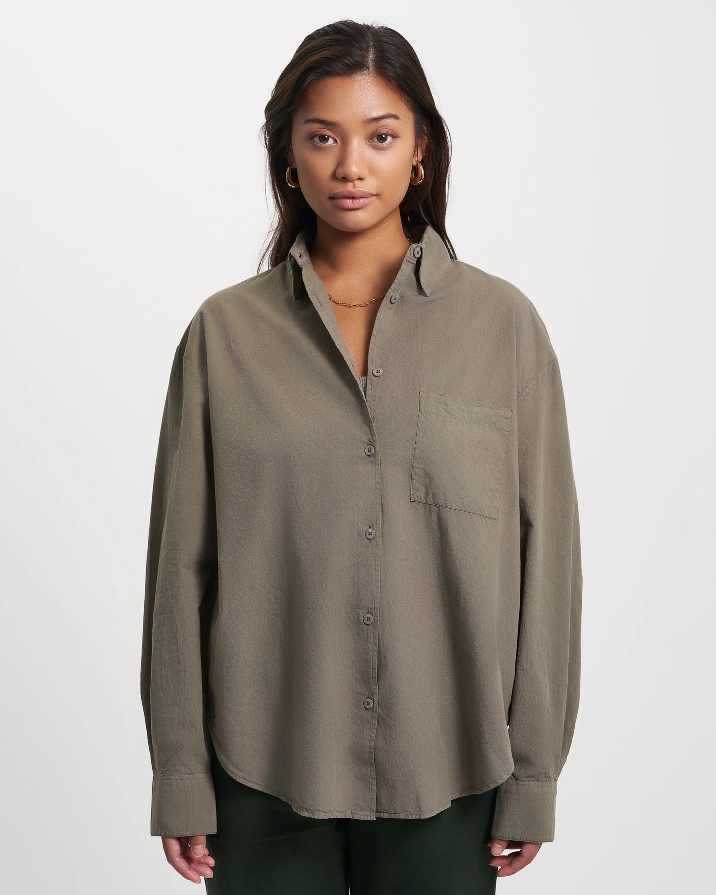Chemise ample en lin bio | noir "Organic linen oversized shirt - deep black"