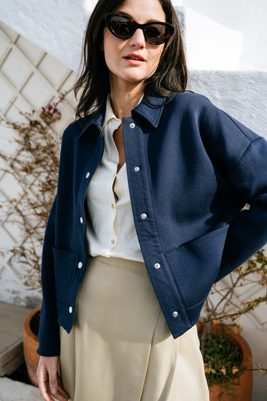 Veste en coton bio | marine "ixiar - navy"