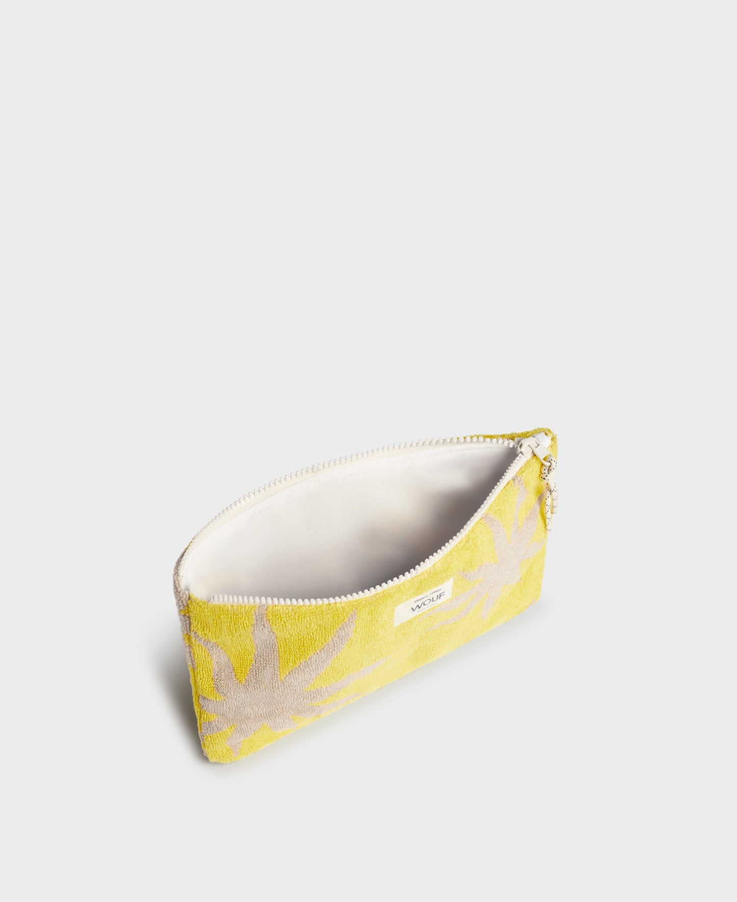 Pochette en coton éponge bio | Jaune à motifs "formentera pouch soleils"