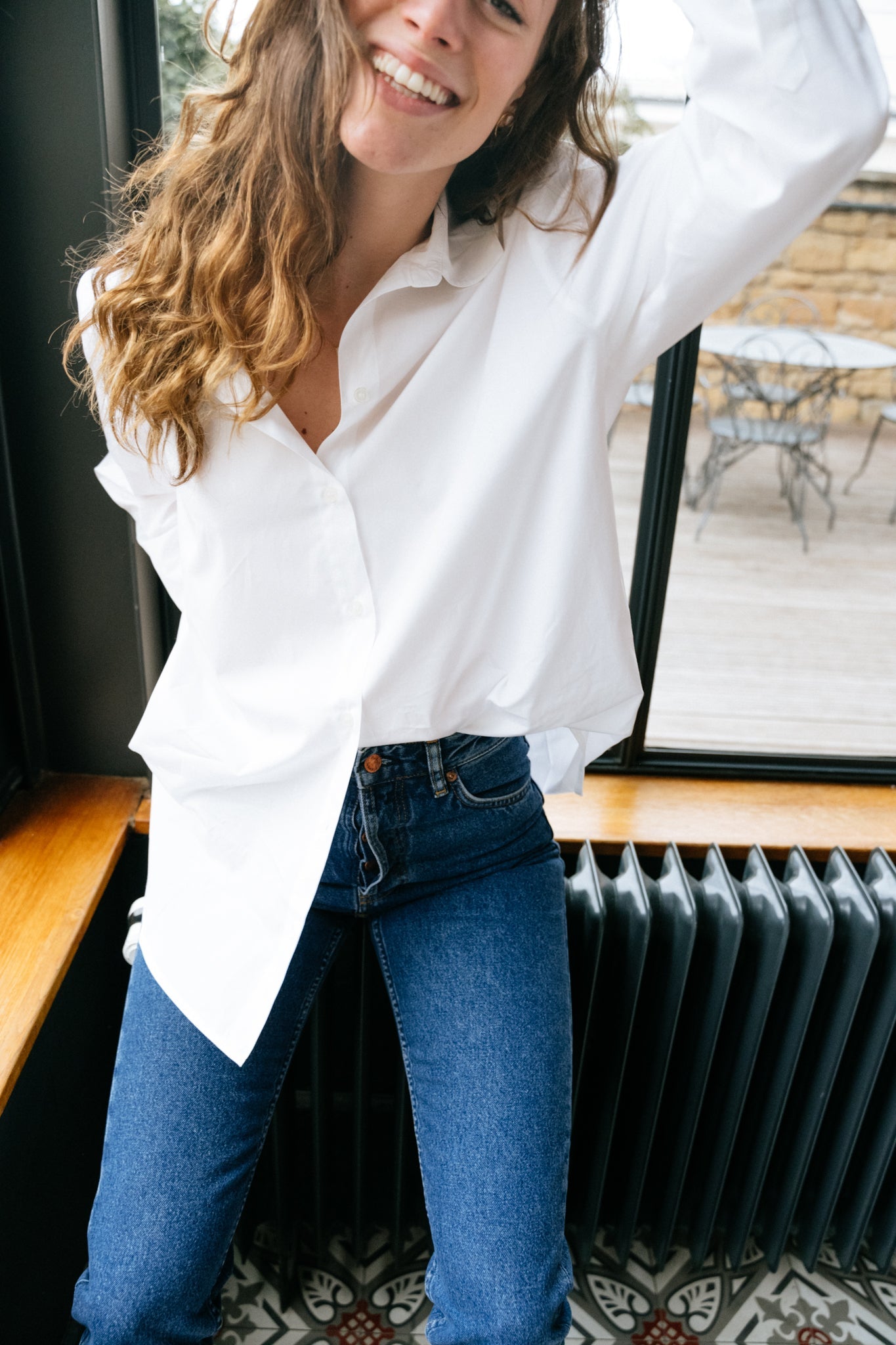 Chemise oversize en coton bio | blanc "haley shirt white"