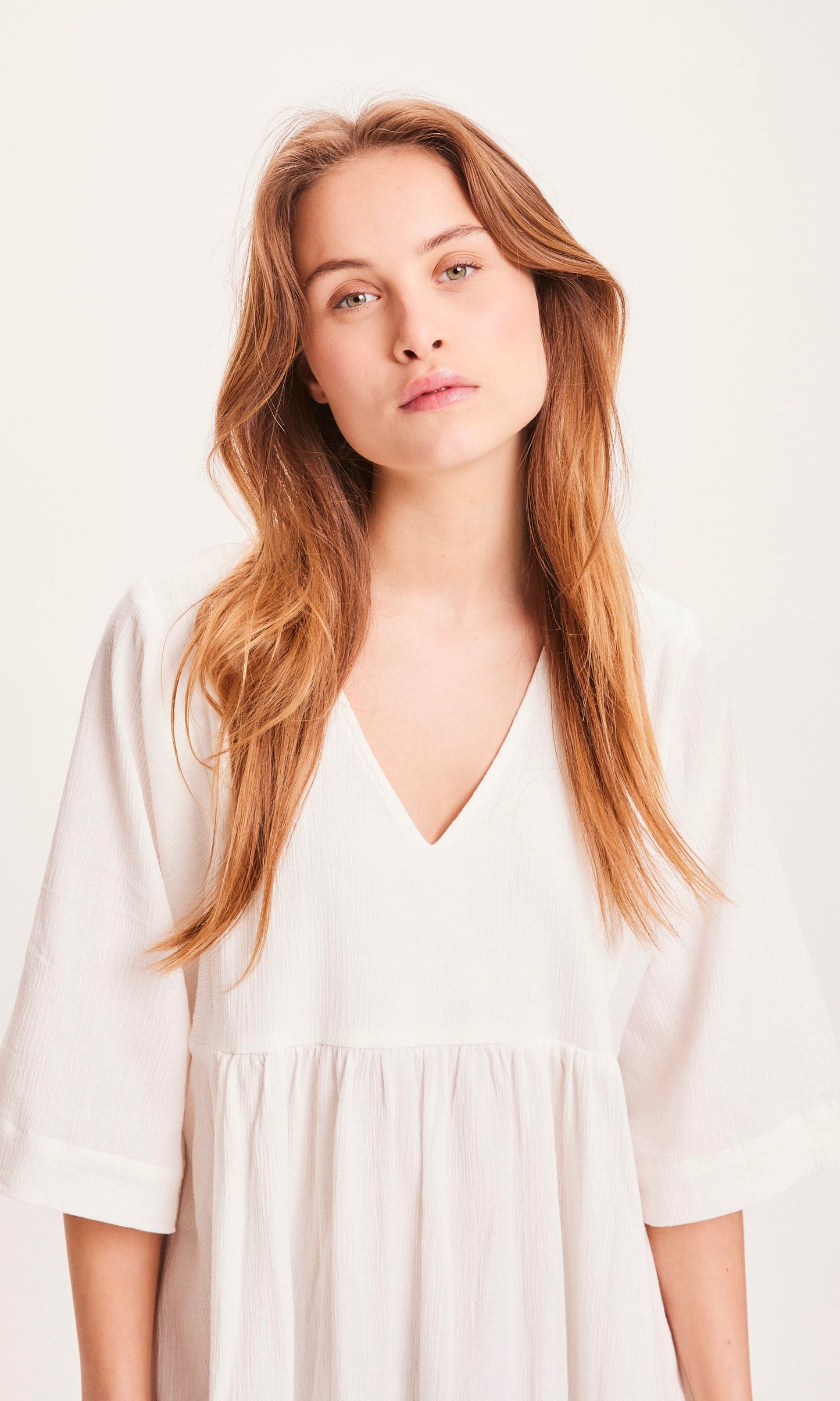 Robe blanche en coton bio - Heather snow white