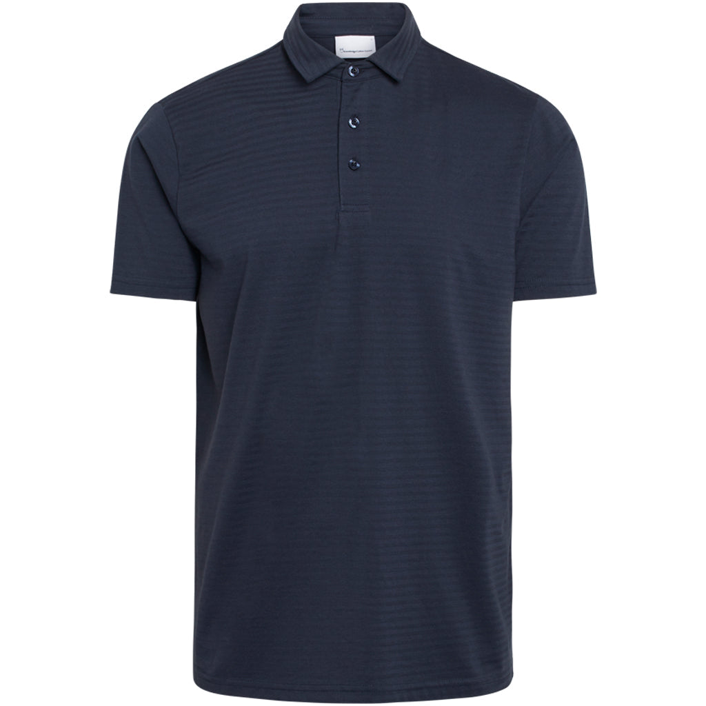 Polo rayé bleu nuit en coton bio - Rowan