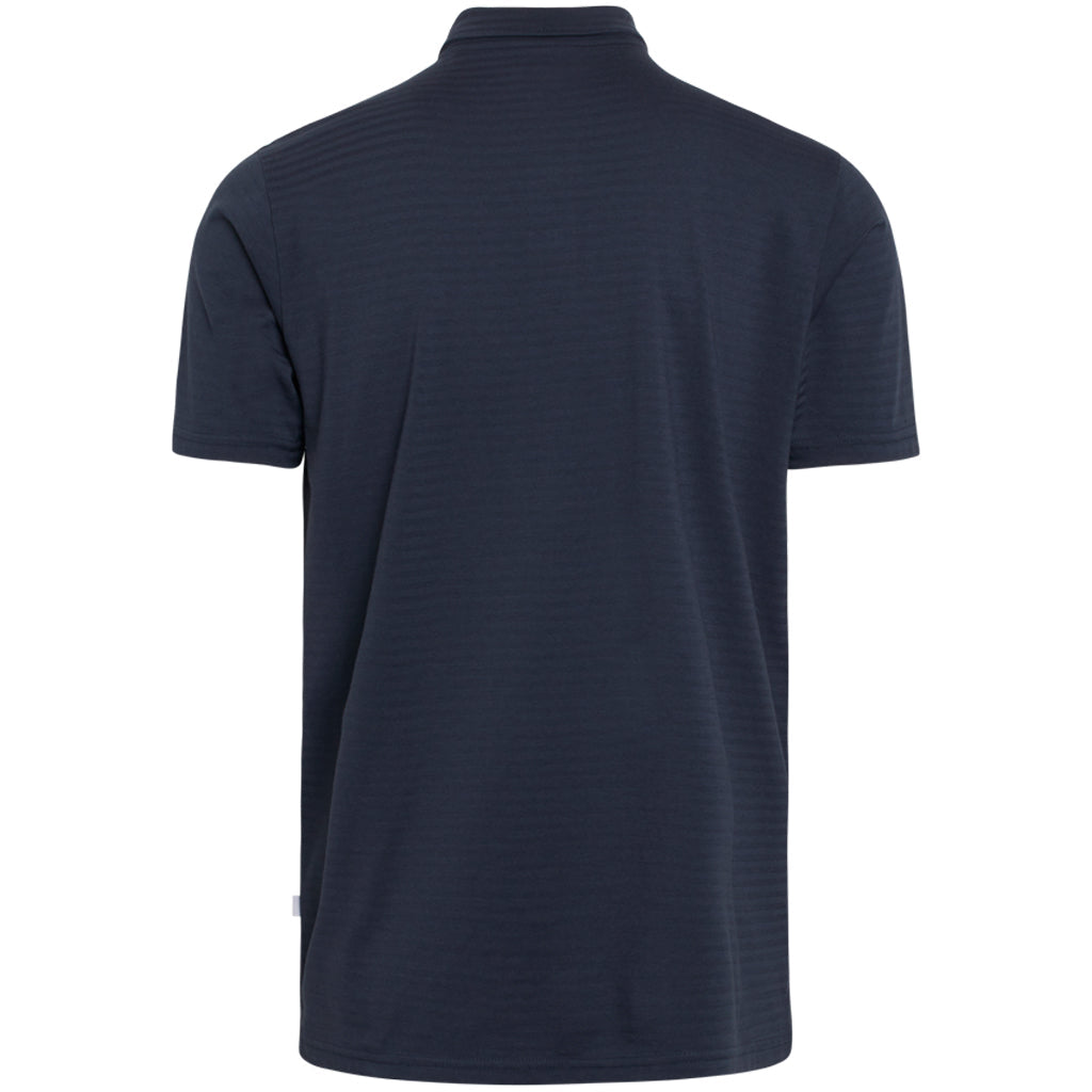 Polo rayé bleu nuit en coton bio - Rowan