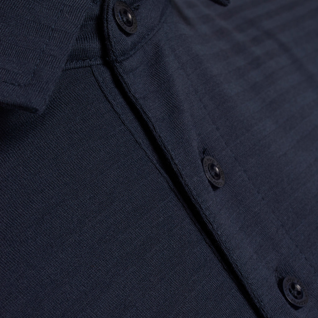 Polo rayé bleu nuit en coton bio - Rowan