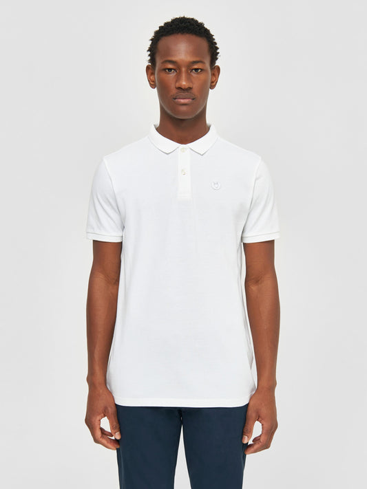 Polo pique blanc en coton bio - rowan