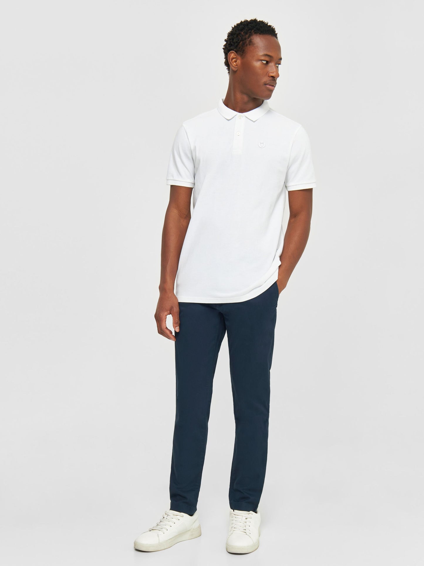 Polo pique blanc en coton bio - rowan
